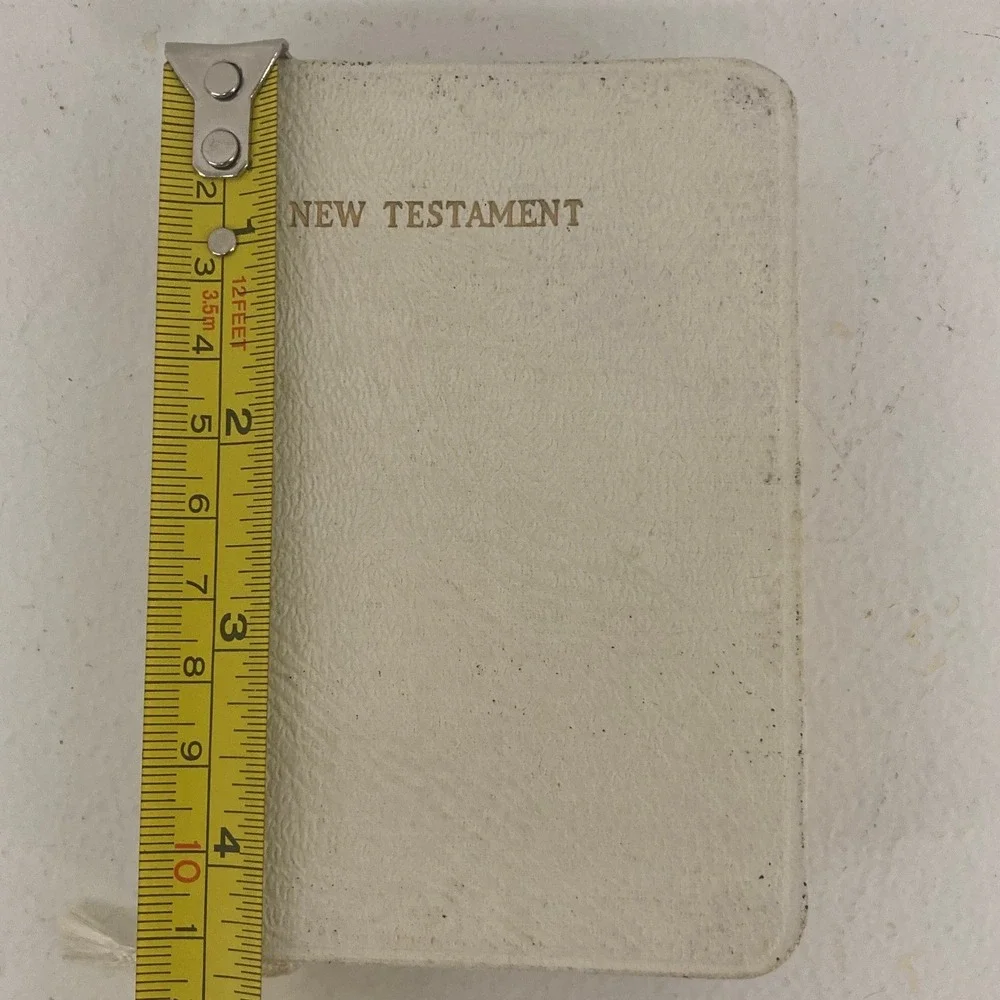 1956 VTG Collins Clear-Type Press New Testament‎ White Pocket Bible Faith Gospel